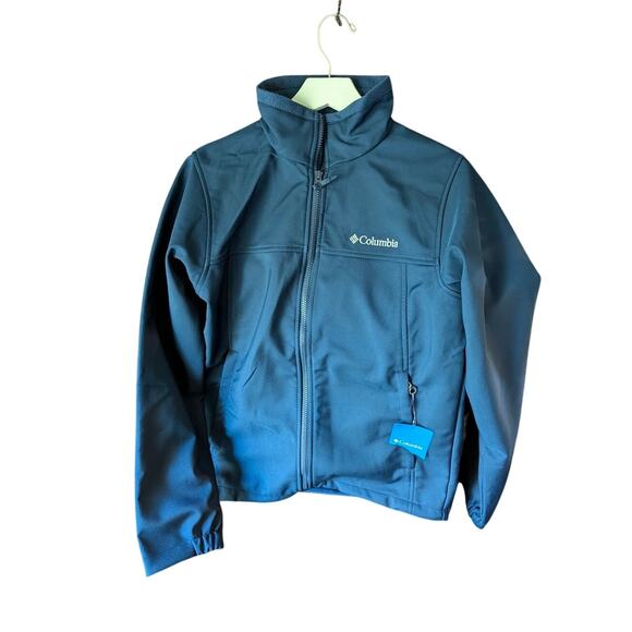 NWT COLUMBIA Mt. Village Softshell Jacket Men’s XS Navy Blue Outdoor Hiking - Picture 1 of 1
